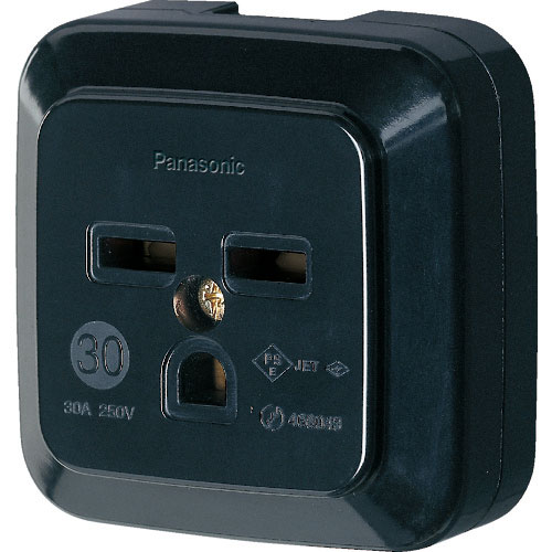 Ｐａｎａｓｏｎｉｃ　接地２Ｐ３０Ａ角型コンセント　薄型　ブラック＿