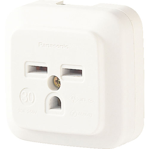 Ｐａｎａｓｏｎｉｃ　接地２Ｐ３０Ａ角型コンセント　薄型　ミルキーホワイト＿