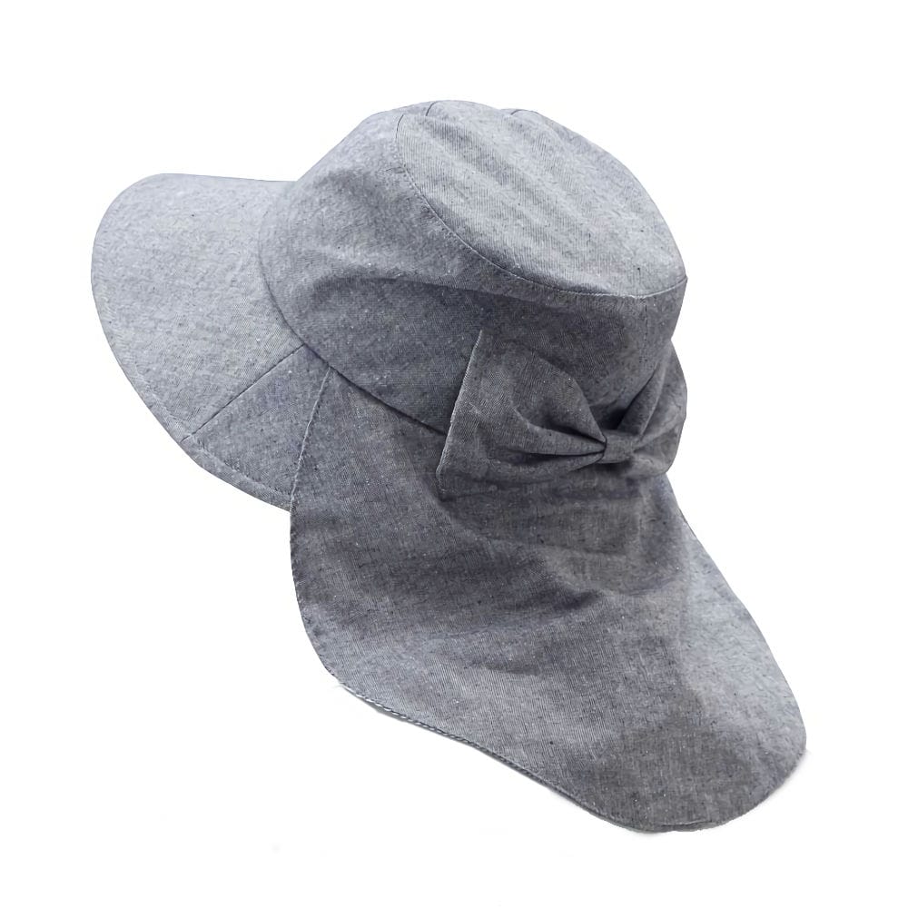 後ろたれが折りたためる婦人帽子　ネイビー