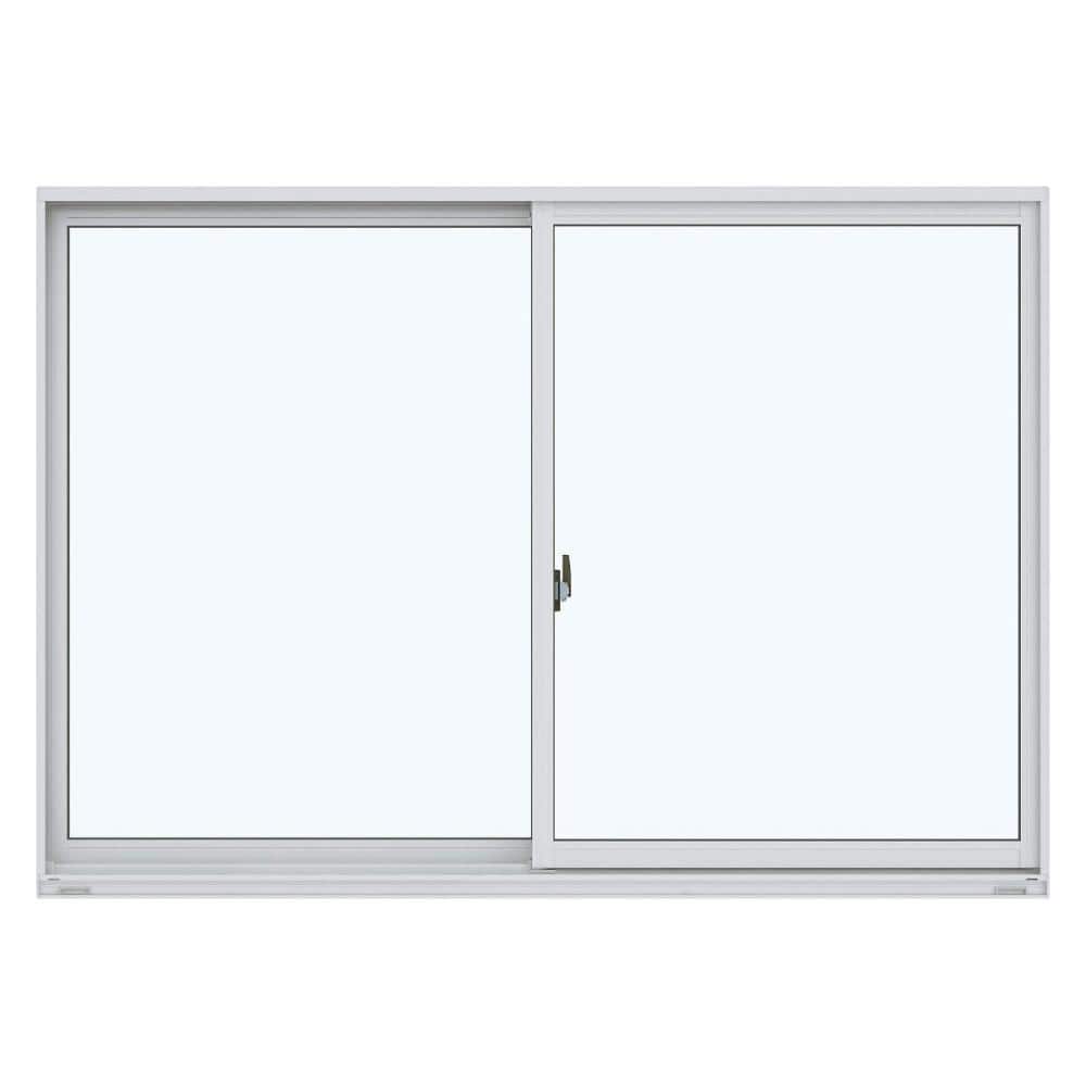 引違い窓　エピソードⅡ　ＮＥＯ　Ｗ1235×570ｍｍ　ガラス：型　外色：ピュアシルバー　内色：ダークブラウン