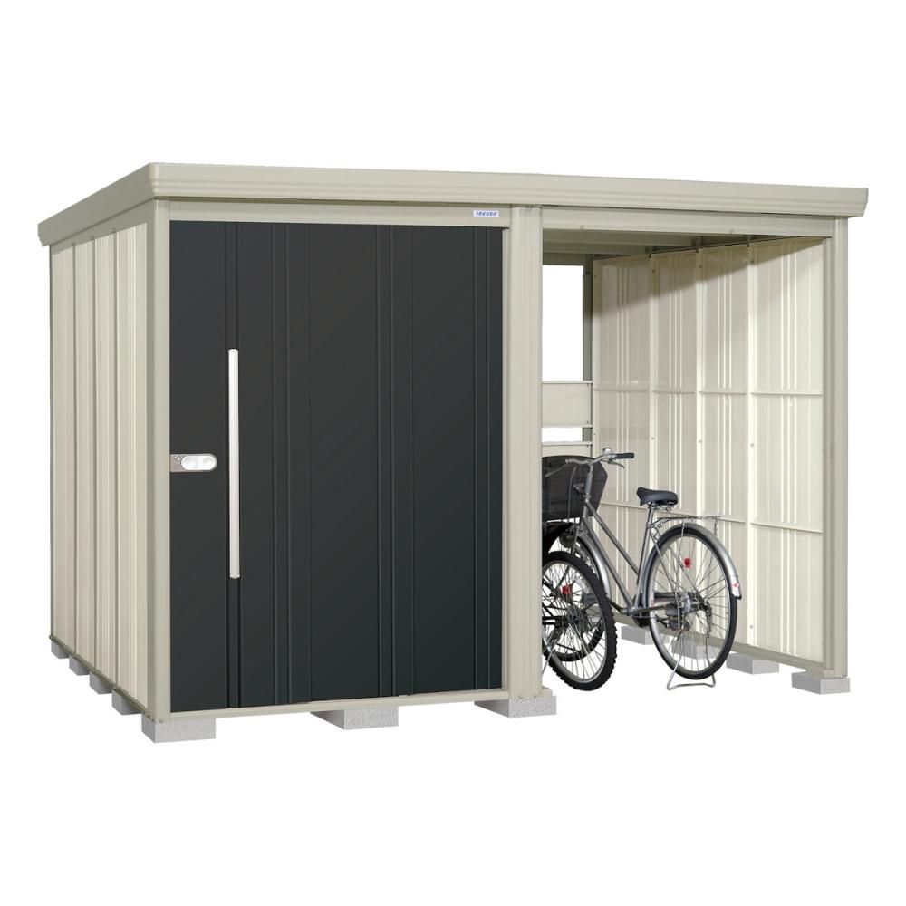 タクボ物置　Ｍｒ．ストックマン　プラスアルファ　間口３０２×奥行２６２ｃｍ　駐輪部間口１５０ｃｍ　一般型・結露減少屋根　ディープブルー　ＴＰ－Ｚ３０２６Ｄ