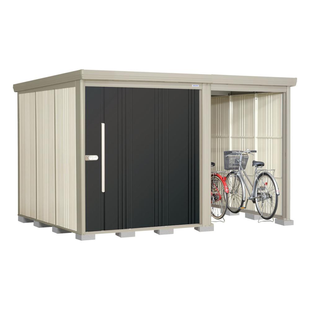 タクボ物置　Ｍｒ．ストックマン　プラスアルファ　間口３３５×奥行２２９ｃｍ　駐輪部間口１５０ｃｍ　多雪型・標準屋根　ディープブルー　ＴＰ－Ｓ３３２２Ｄ