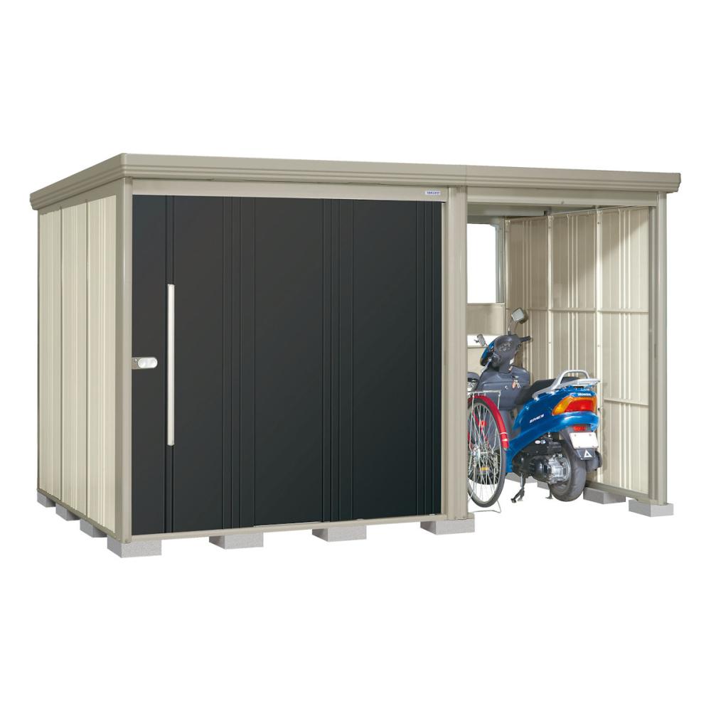 タクボ物置　Ｍｒ．ストックマン　プラスアルファ　間口３７２×奥行２２９ｃｍ　駐輪部間口１５０ｃｍ　多雪型・標準屋根　ディープブルー　ＴＰ－Ｓ３７２２Ｄ