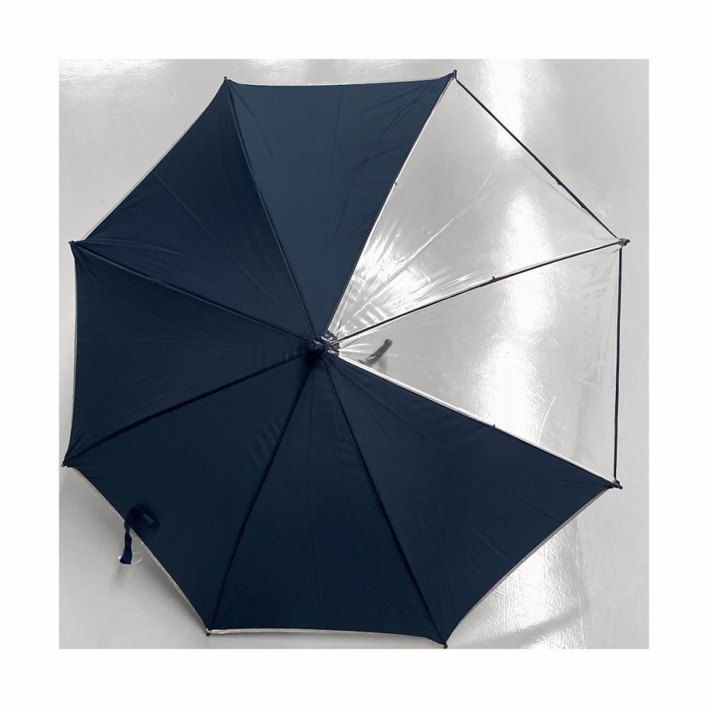 透明窓反射テープ付学童傘　ネイビー　５３ｃｍ