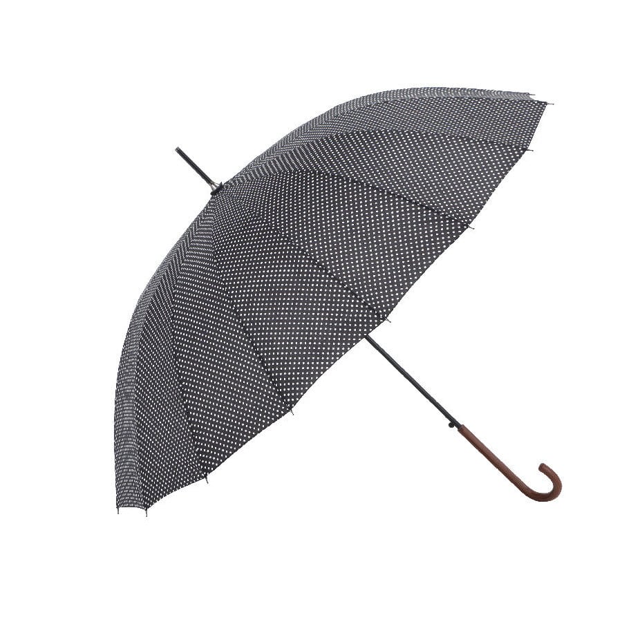 丈夫で軽い１６本骨傘　５８ｃｍ　ブラックドット