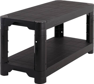 ＴＲＵＳＣＯ　プラ棚軽量型　高さ３９２－２段タイプ　コーナーキャップ４個付　黒＿