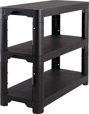 ＴＲＵＳＣＯ　プラ棚軽量型　高さ６９７－３段タイプ　コーナーキャップ４個付　黒＿