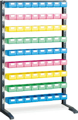 ＴＲＵＳＣＯ　ＵＰＲラック片面　Ｈ１４５０　ビン小青Ｘ２４赤・黄・薄緑各１６個付＿