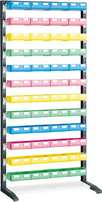 ＴＲＵＳＣＯ　ＵＰＲラック片面　Ｈ１９００　ビン大青・赤・黄・薄緑各１２個付＿