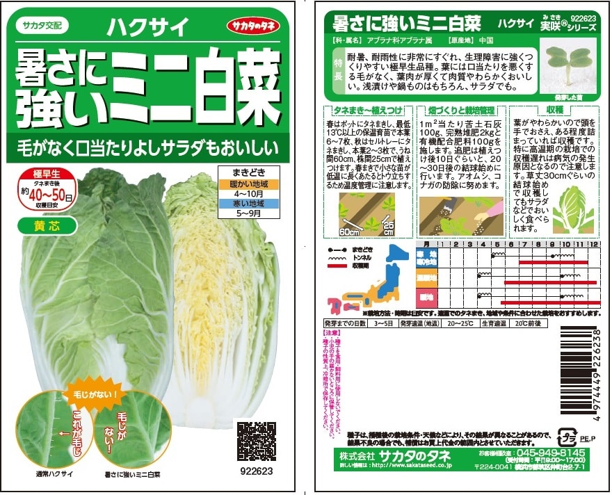 ハクサイ種子　暑さに強いミニ白菜タイニーシュシュ