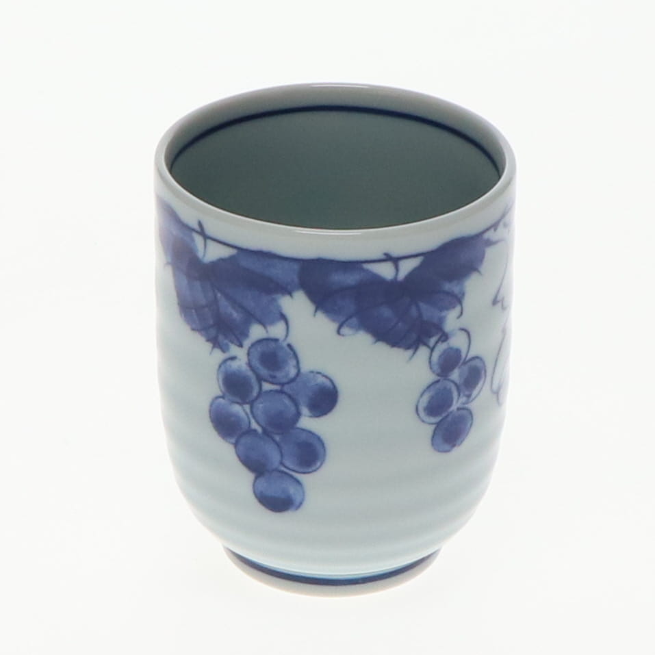 長湯呑　ぶどう　美濃焼