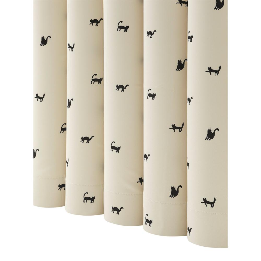 ドレープカーテン　ブラックキャット２　１００×２００ｃｍ　２枚組