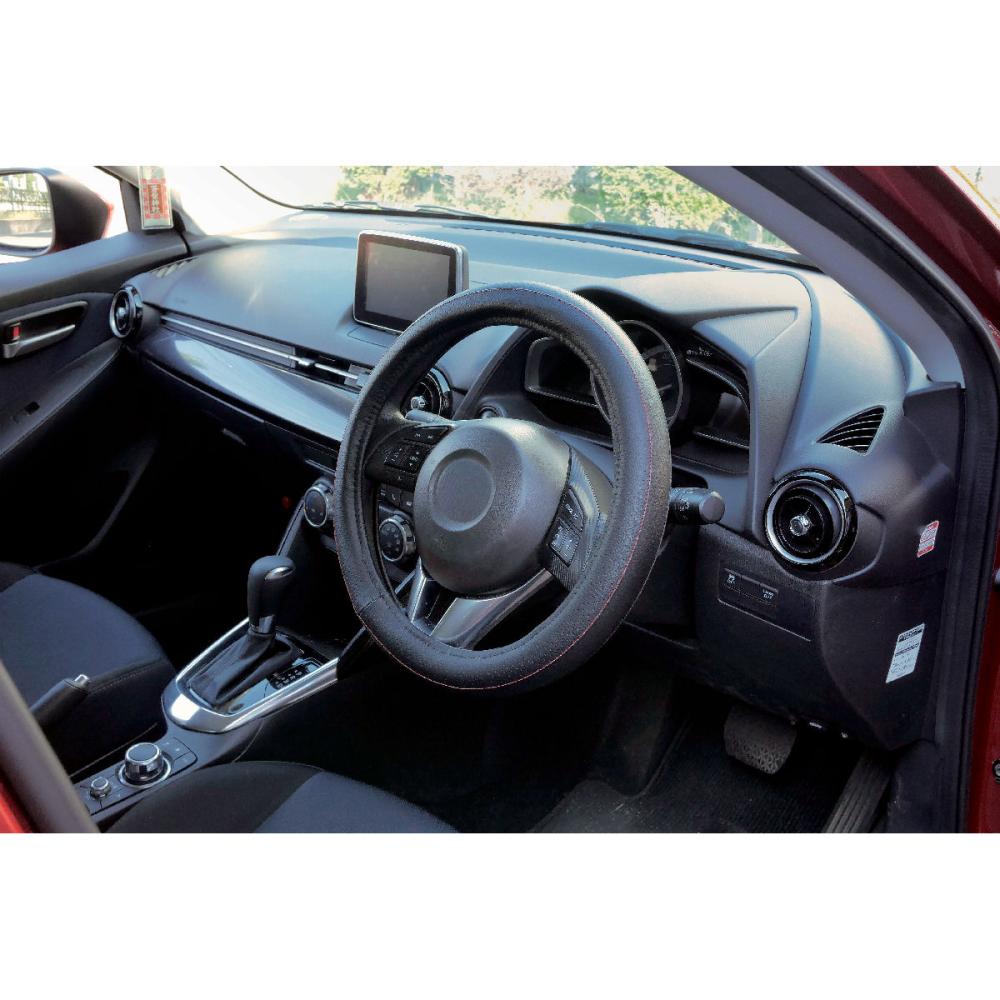 你的品牌名セレクト　取り付けカンタン　ハンドルカバー　Ｓサイズ　レッドステッチ