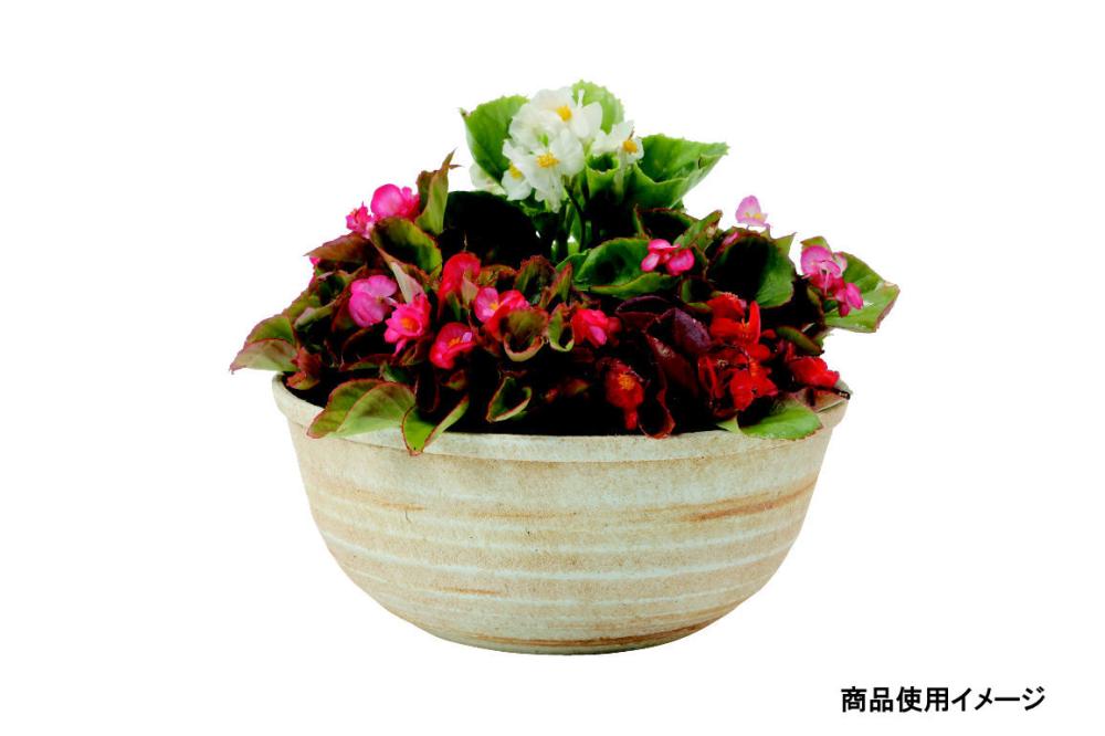 你的品牌名　か～るいストーン調浅型ボール　直径３０×高さ１２ｃｍ