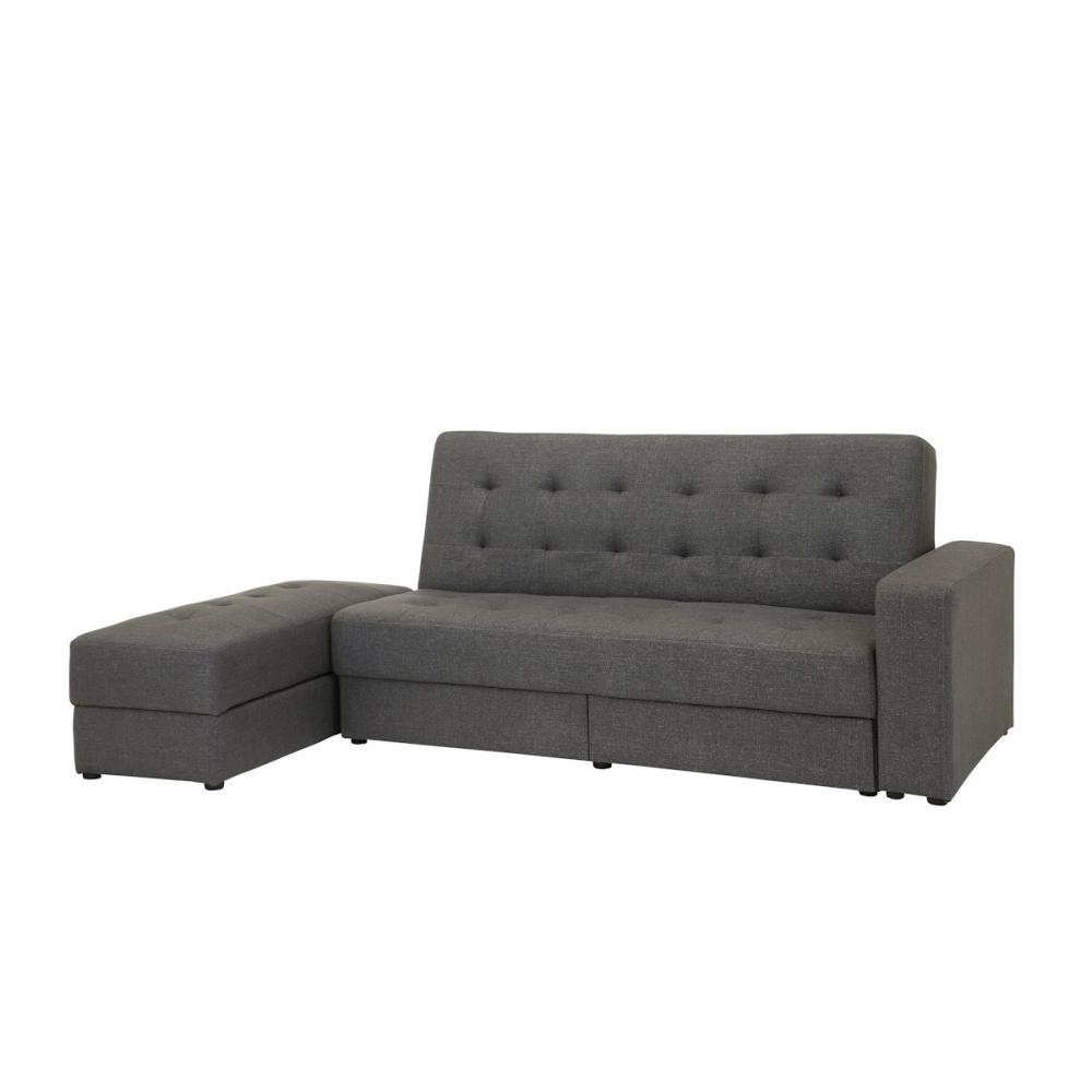 引き出し付きソファベッド　グレー