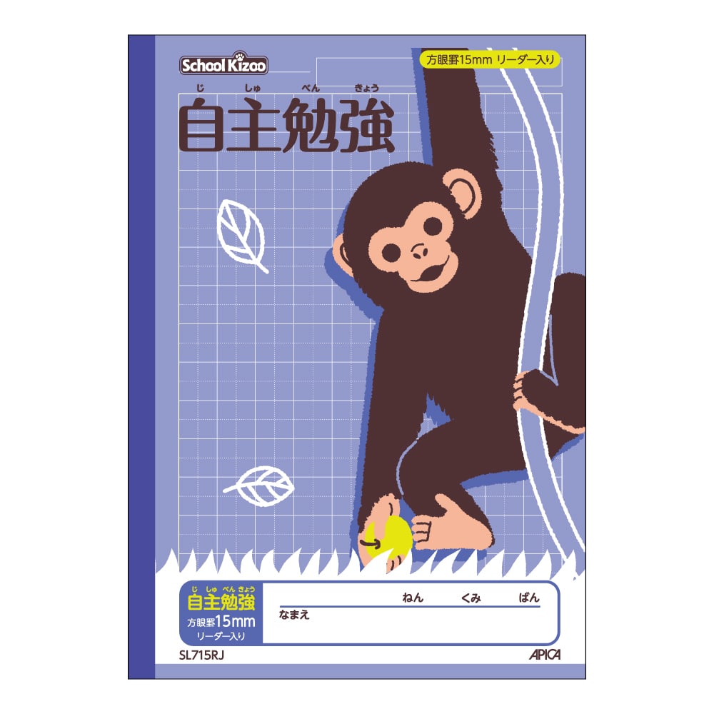 アピカ　スクールキッズ　自主勉強　１５ｍｍ方眼罫　Ｂ５サイズ