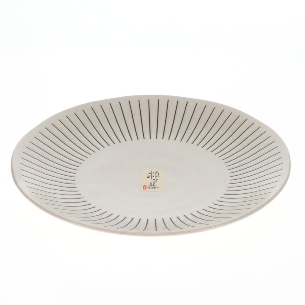 軽量大皿　粉引十草　２３ｃｍ　茶