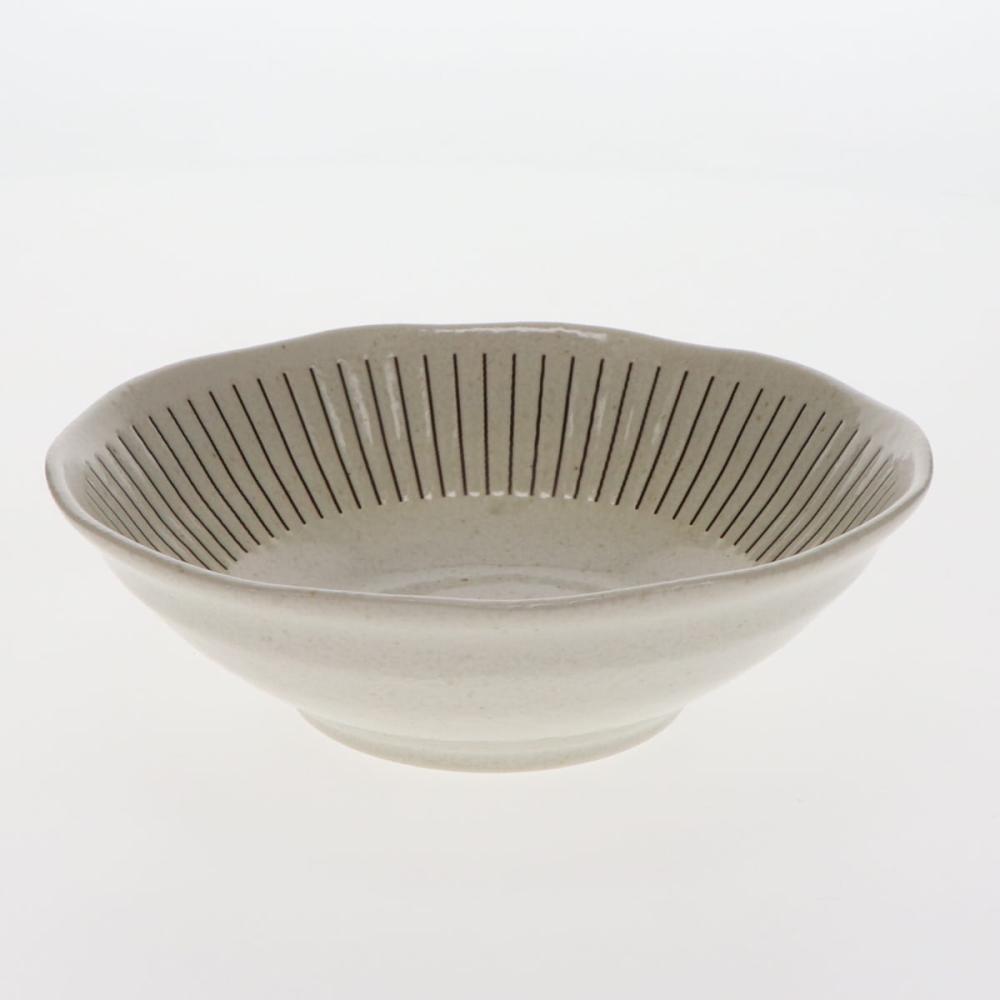 軽量浅鉢　粉引十草　茶　１６．５ｃｍ