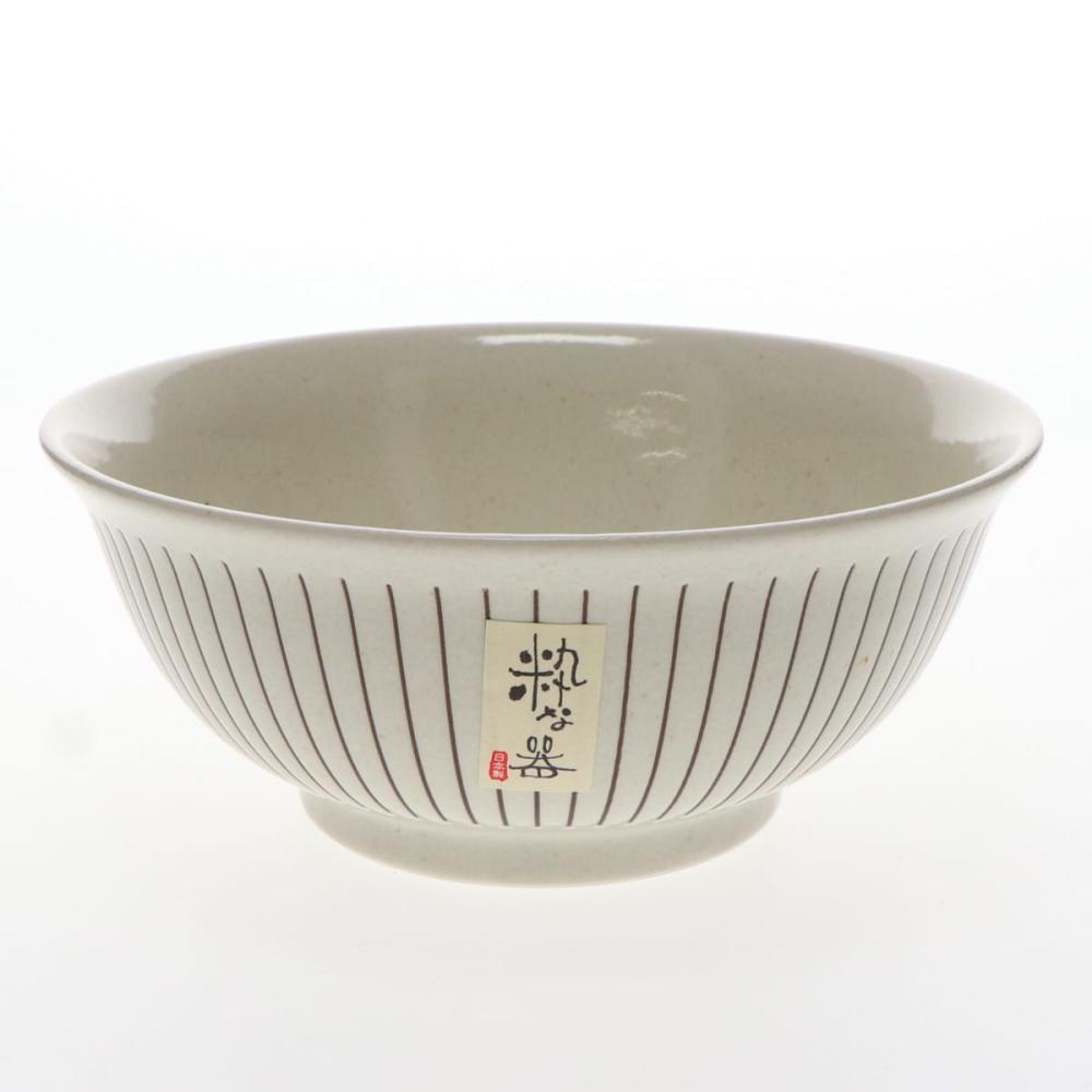 ラーメン丼ぶり　粉引十草　茶