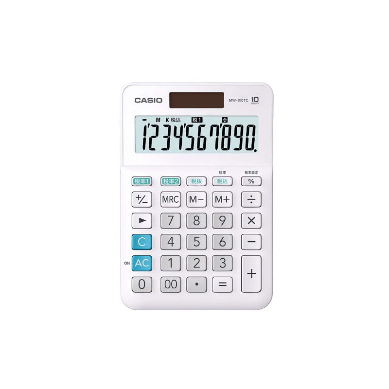 カシオ　電卓　軽減税率対応　ＭＷ－１００ＴＣ－ＷＥ－Ｎ