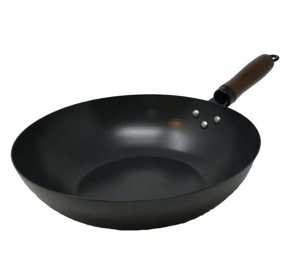 鉄製炒め鍋　２４ｃｍ　ガス火ＩＨ兼用（木ハンドル）