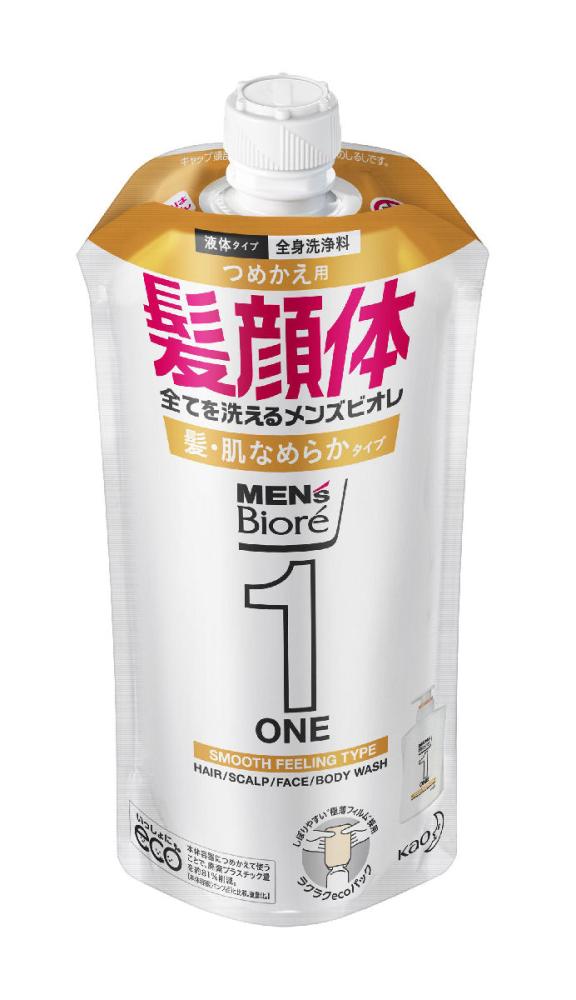 花王　メンズビオレＯＮＥ　オールインワン全身洗浄料　髪・肌なめらかタイプ　詰め替え用　３４０ｍＬ