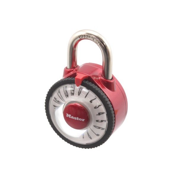 拡大レンズ付ダイヤル錠レッド