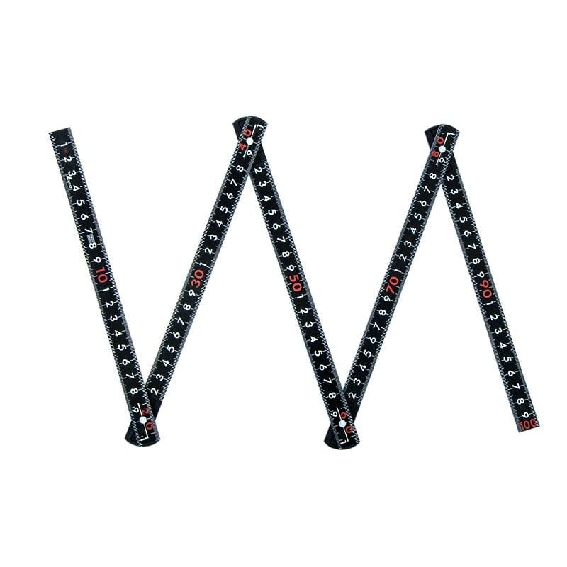 シンワ　ファイバー折尺　５折　１ｍ　ブラック