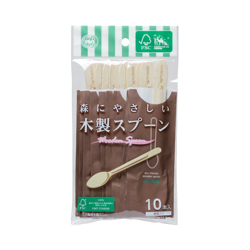 ストリックスデザイン　木製スプーン　１０Ｐ　紙袋入　ＳＤ－９０９