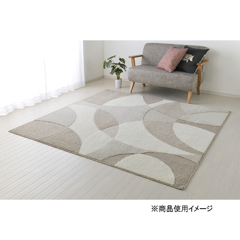 萩原　抗ウィルスラグ　ジャスト　ベージュ　１９０×１９０ｃｍ