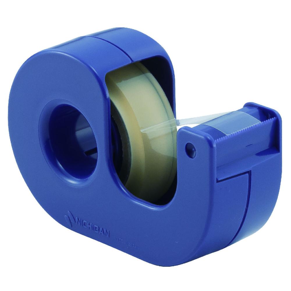 ニチバン　セロテープ　小巻　カッター付き　まっすぐ切れるタイプ　幅１２ｍｍ×長さ１１ｍ　青　ＣＴ－１２ＤＣＢ