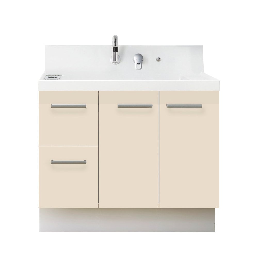 ＬＩＸＩＬ　ＩＮＡＸ　洗面化粧台　Ｋ１シリーズ　片引出タイプ　間口９００×高さ８００ｍｍ　ライトベージュ　寒冷地用　Ｋ１Ｈ５－９０５ＳＹＮ／ＨＶ２Ｈ