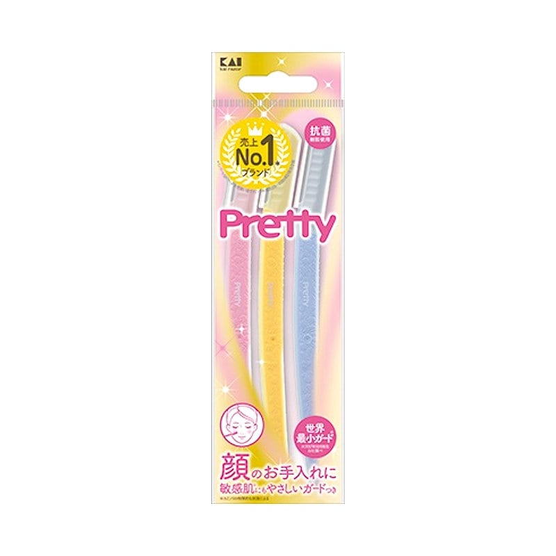貝印　プリティー　敏感肌用フェイスカミソリ　Ｌ型　３本入り