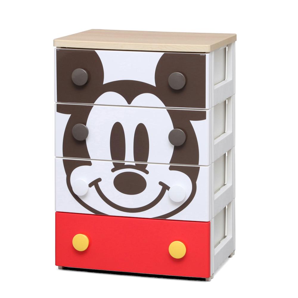 キャラクターチェスト　ＮＨＧ－Ｗ５５４　ミッキー　幅５６ｃｍ　４段