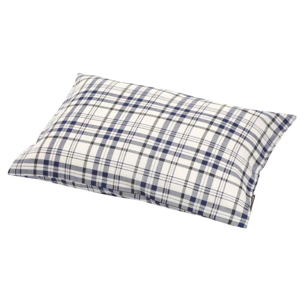 綿先染め枕カバー　ブルー　３５×５０ｃｍ