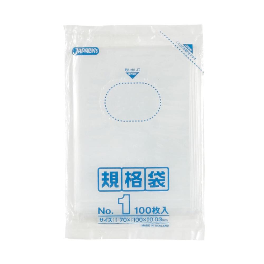 ジャパックス　ＬＤ　規格袋　０１号　０．０３ｍｍ厚　１００枚入り　Ｋ－０１