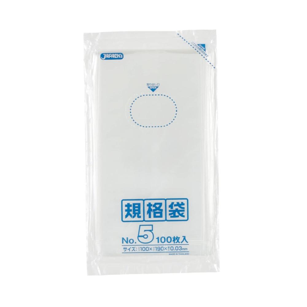 ジャパックス　ＬＤ　規格袋　０５号　０．０３ｍｍ厚　１００枚入り　Ｋ－０５