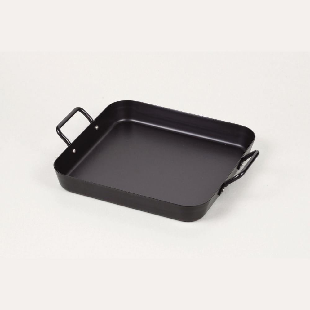 パール金属　ＩＨでもガスでも使える　鉄製角型プレート　２５×２５ｃｍ