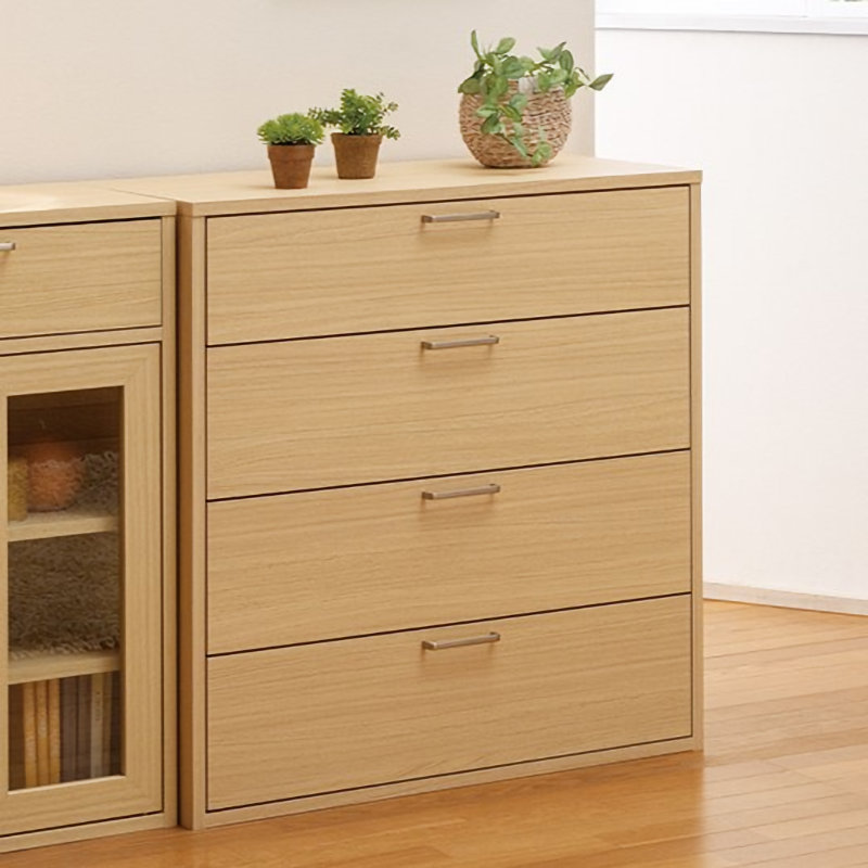 白井産業　チェスト　フルニコ　ナチュラル　幅７８．２×高さ８０×奥行３９．５ｃｍ　ＦＵＬ－８０８０Ｈ　ＮＡ