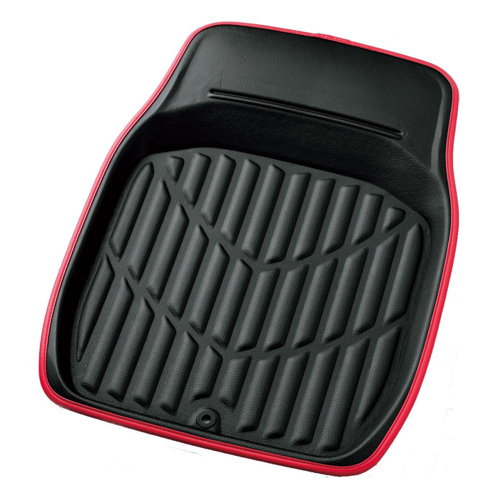 ボンフォーム　カーマット　３Ｄレザーマット　４８×６５ｃｍ（フロント）　レッド　６４１６－０１Ｒ