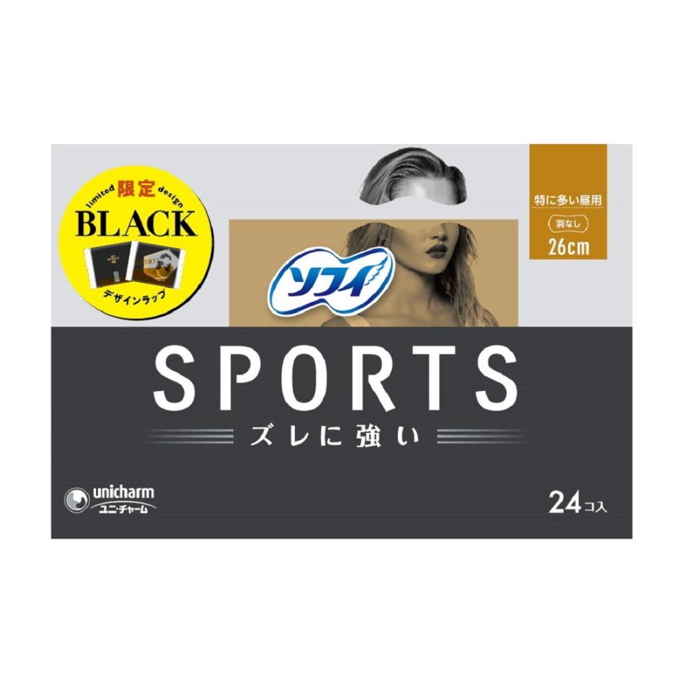 ユニ・チャーム　ソフィ　スポーツ　特に多い昼用　２６ｃｍ　羽なし　２４枚入り