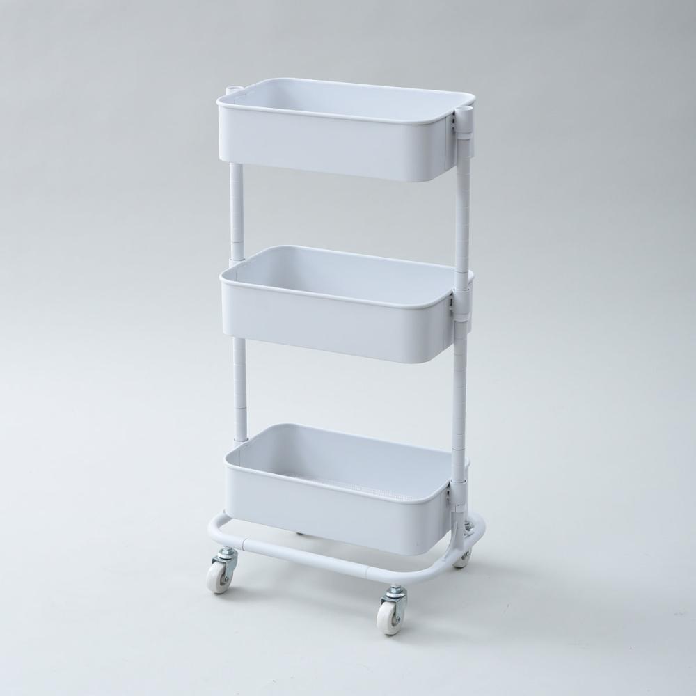 ＹＡＭＡＺＥＮ（山善）　バスケツトトローリー　スリム　ホワイト　ＬＳＢＴ－３（ＷＨ）