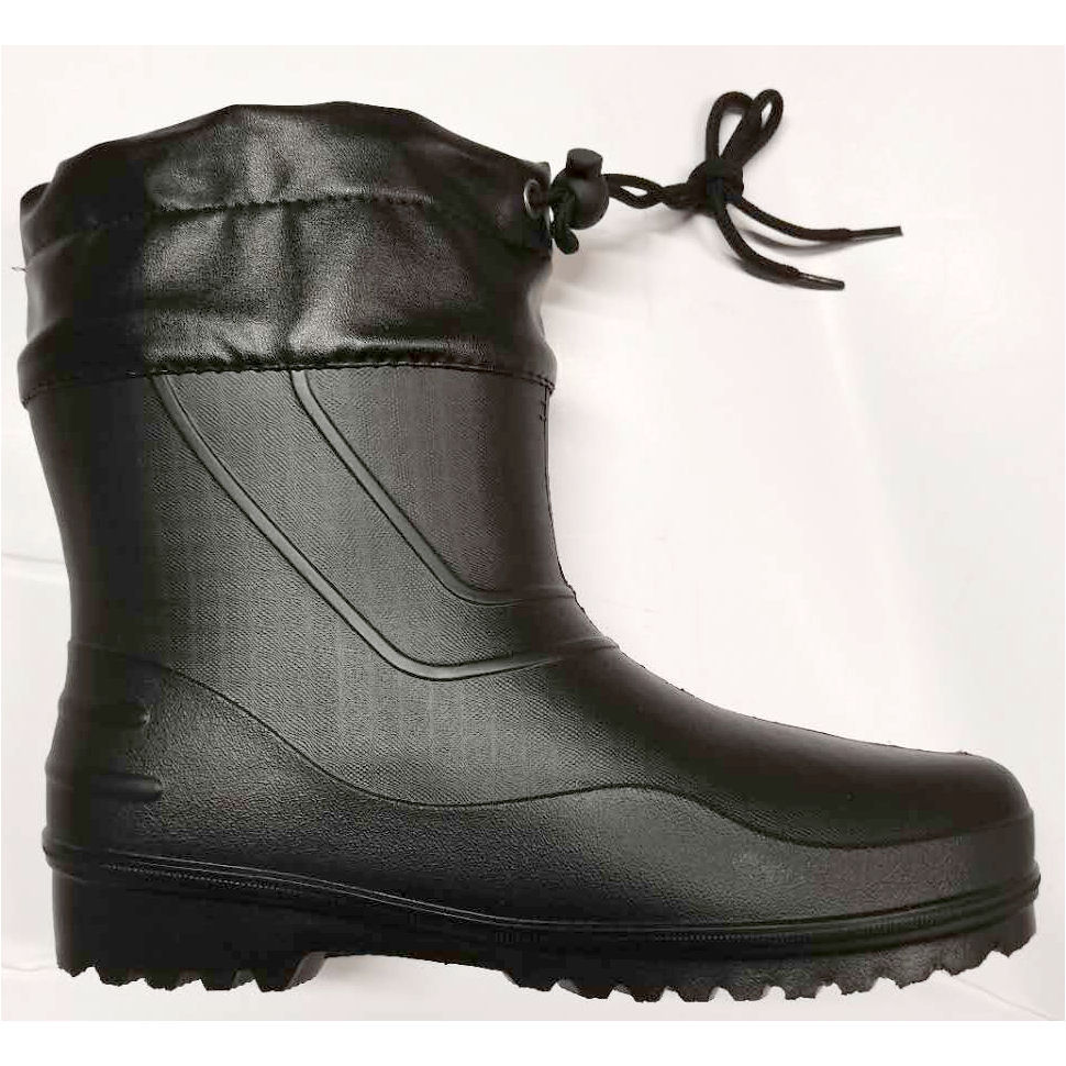 你的品牌名　紳士かる～いショートロール底長靴　ブラック　ＬＬ