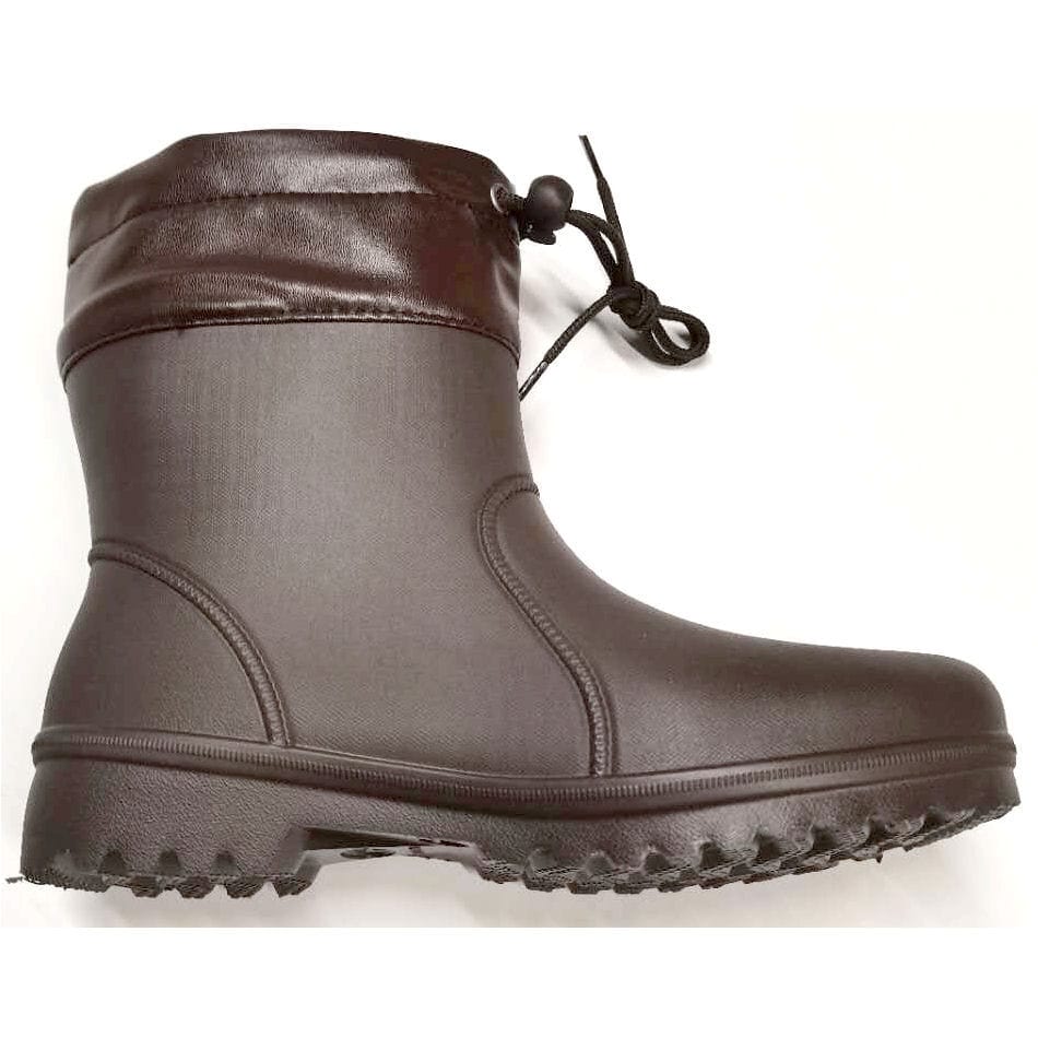 你的品牌名　婦人かる～いショートロール底長靴　ブラウン　Ｌ