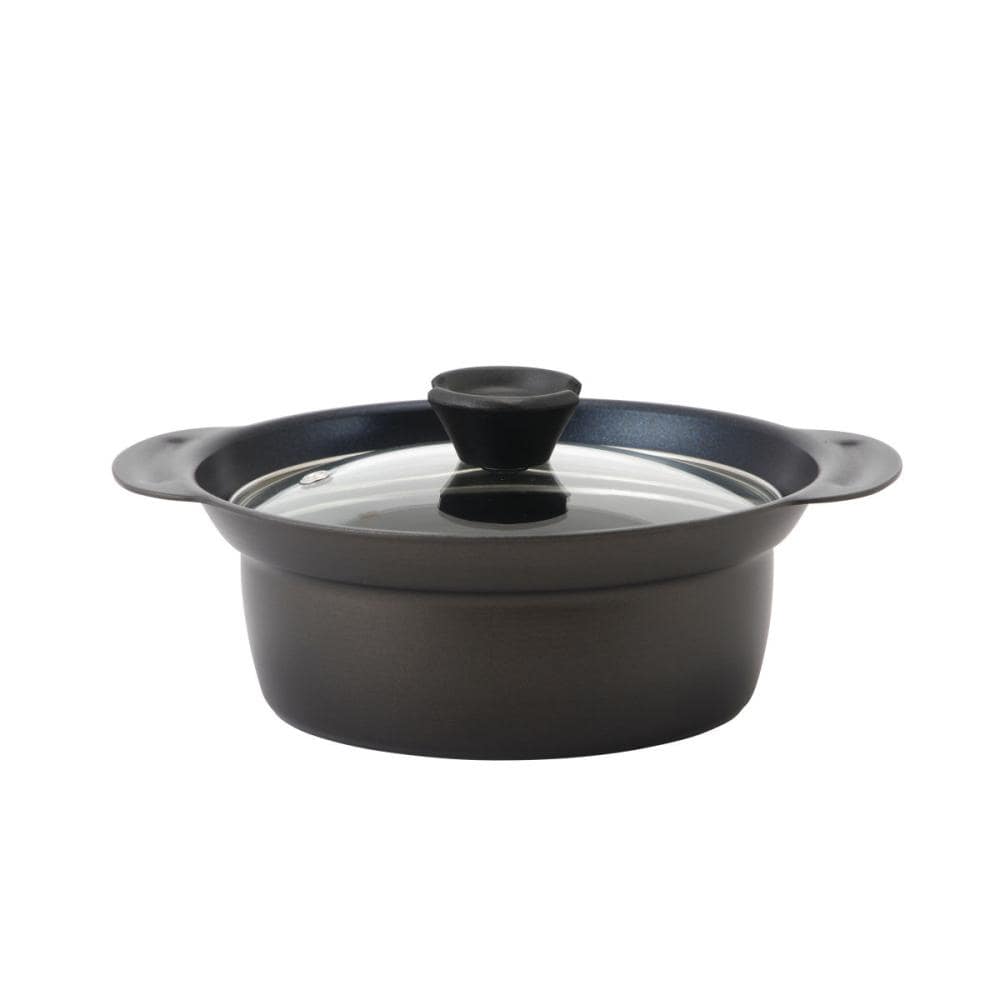 アテーナライフ　卓上鍋　ダイヤモンドコート卓上鍋　ＩＨ・ガス火兼用　１６ｃｍ　ブラウン