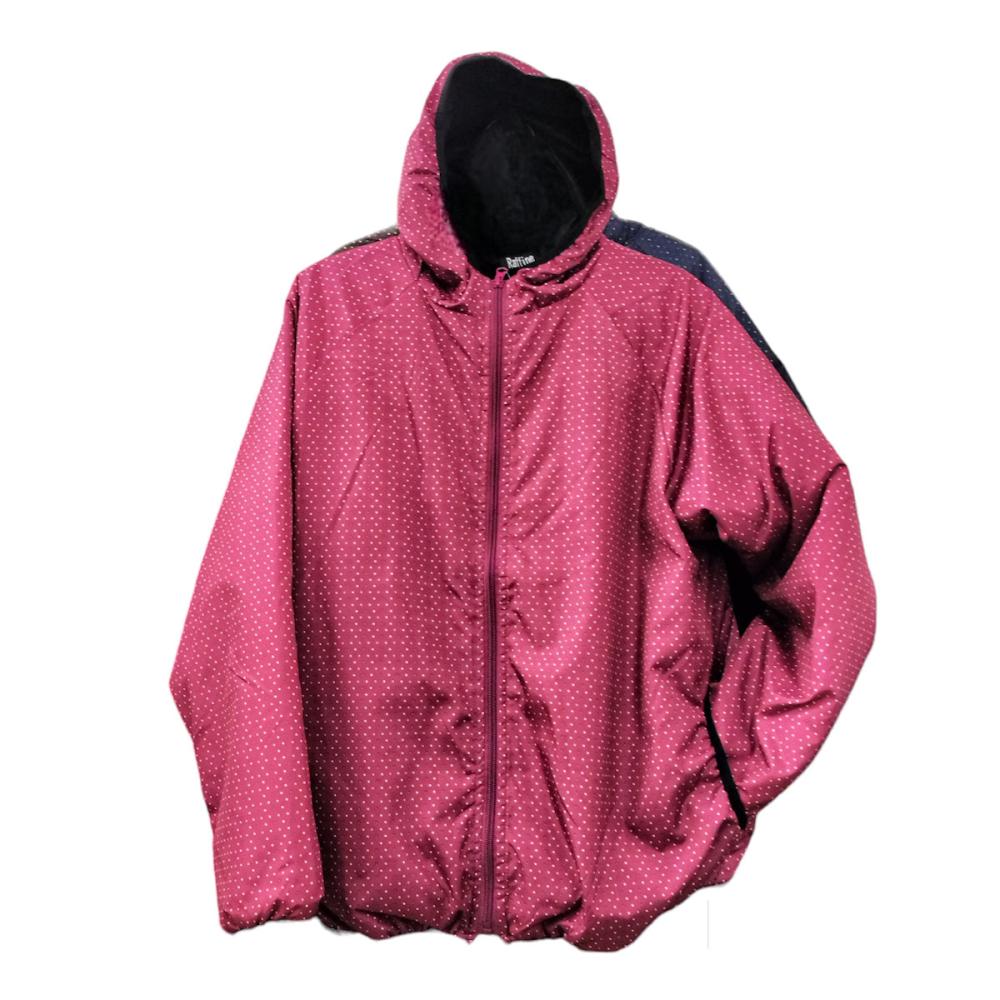 婦人　水玉裏シャギーパーカー　ワイン