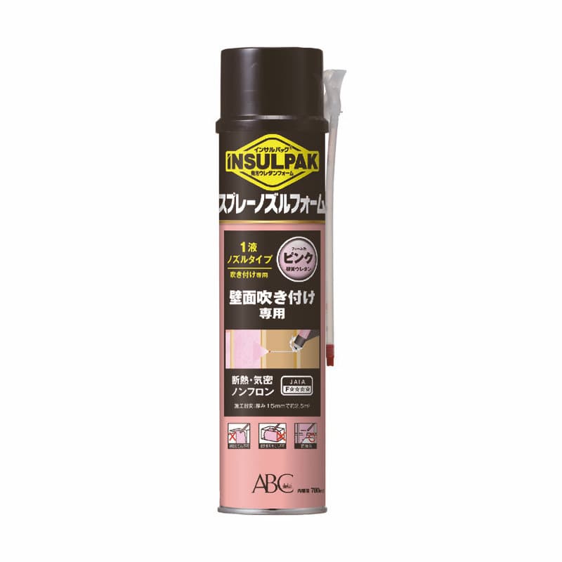 エービーシー商会　簡易型ウレタンフォーム　１液ノズルタイプ　７８０ｍＬ　ピンク