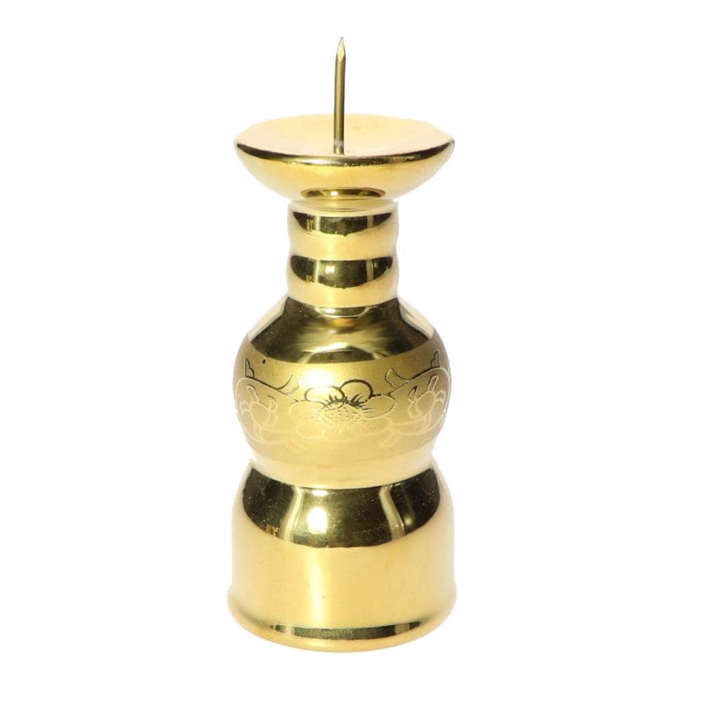 静岡木工　仏具　金唐草　ローソク立て　３寸