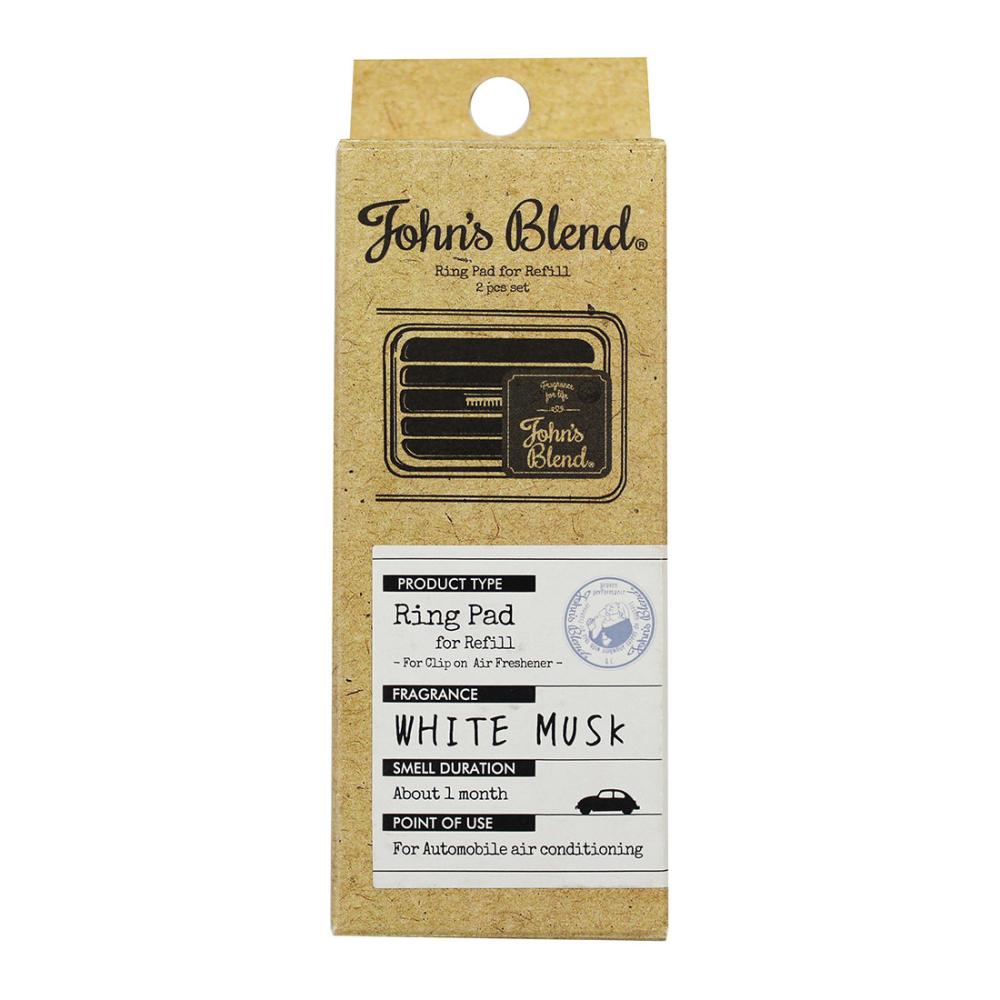 ジョンズブレンド　クリップオンエアーフレッシュナー　ホワイトムスク　詰替用タブレット２個入