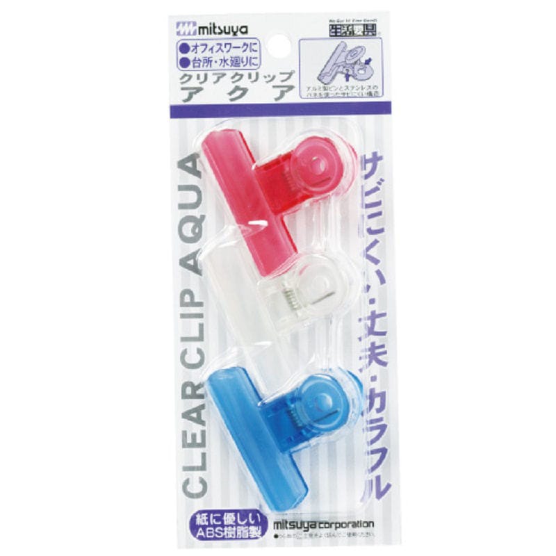 ミツヤ　ＡＱＵＡ　クリアクリップ　目玉クリップ　中　３個入り　ＰＣＣ－０１Ｐ